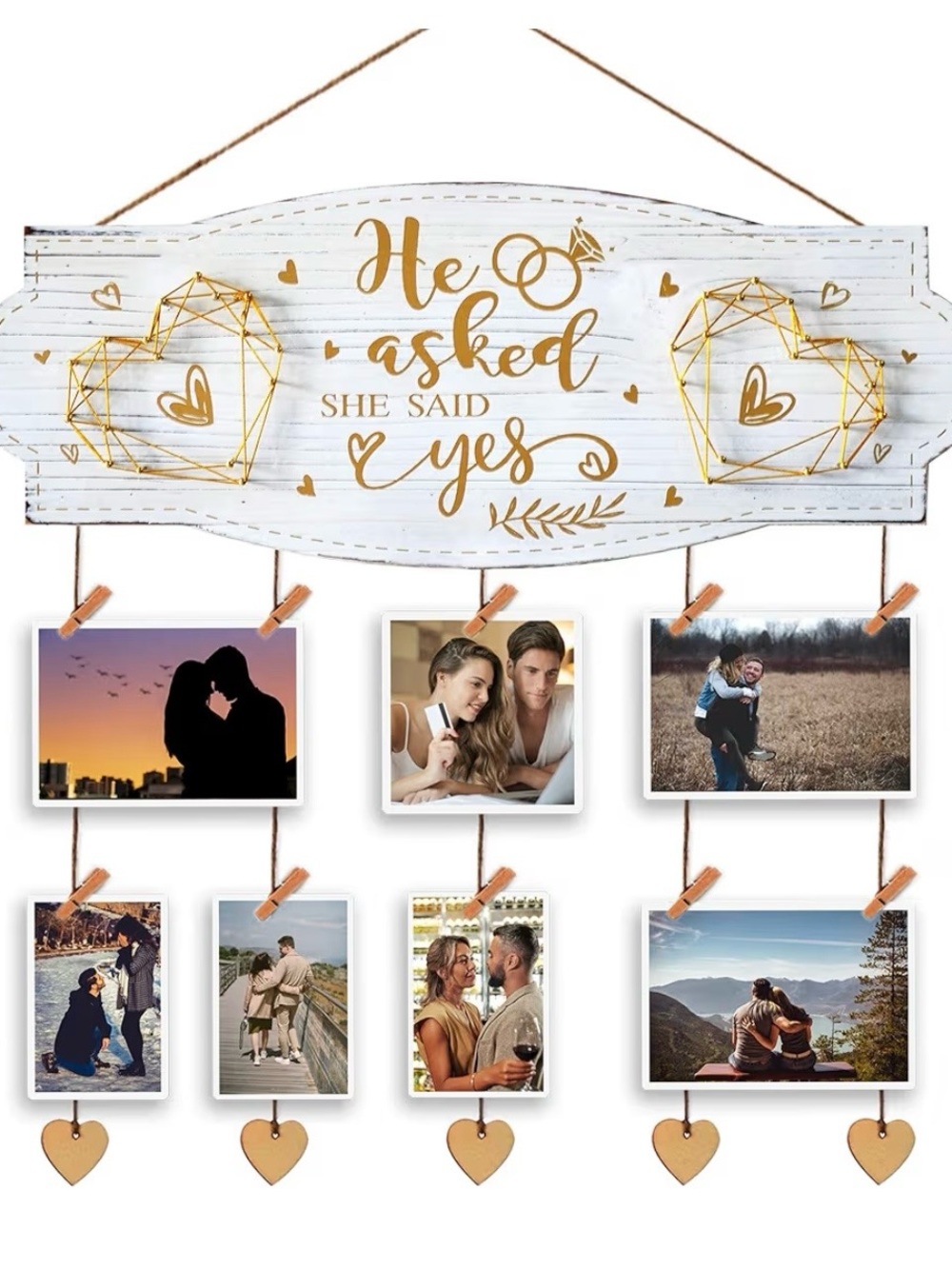 He Asked. She Said Yes -Picture Frames - Wooden Hearts - Design Your Own *Marks*